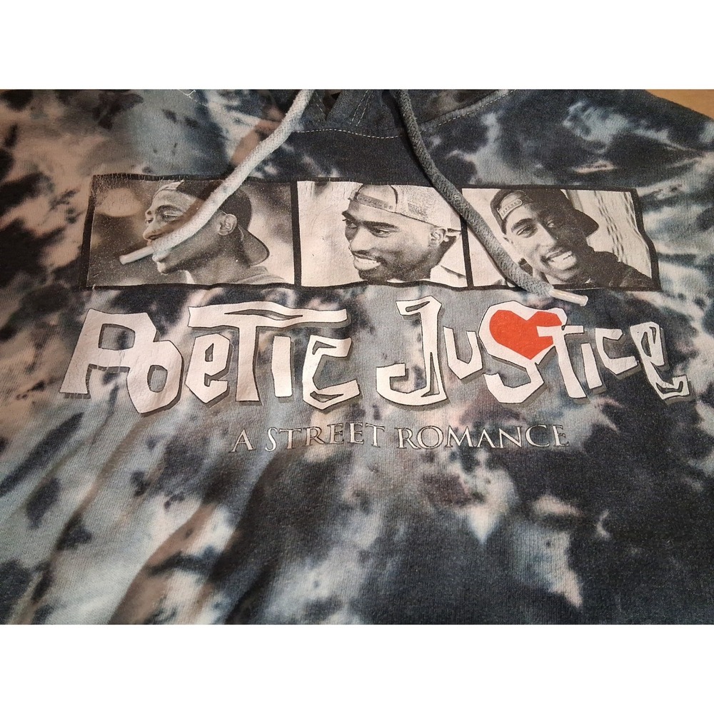 Poetic Justice Tie Dye Cropped Hoodie Womens Size L Tupac - Picture 8 of 8